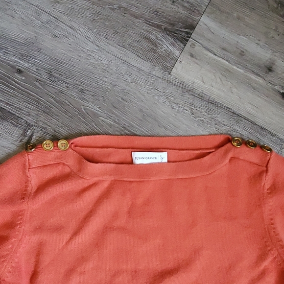 Susan Graver Sweater with Button Accent - Picture 2 of 5